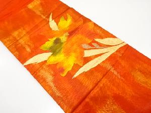 花模様織り出し　名古屋帯